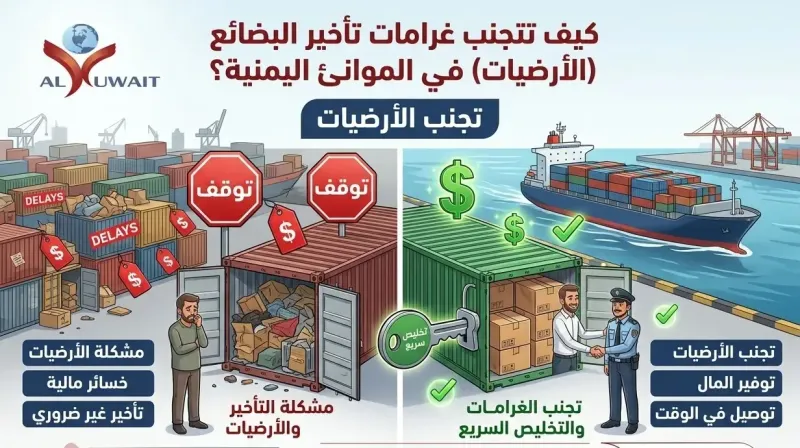 كيف تتجنب غرامات تأخير البضائع (الأرضيات) في الموانئ اليمنية؟